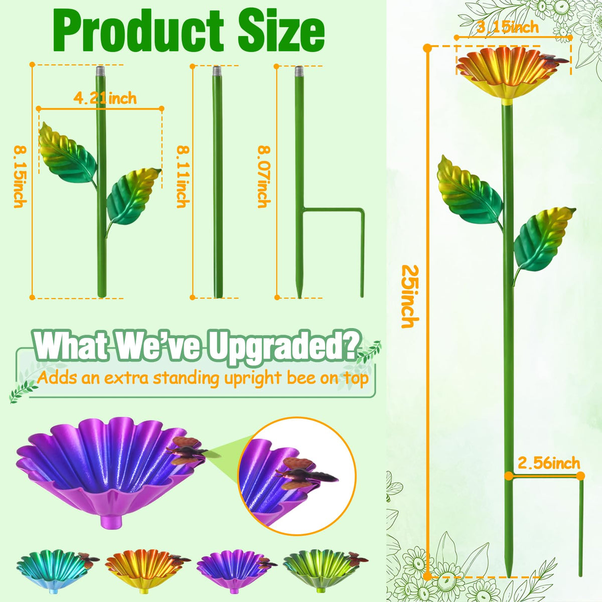 TTioDri bee watering station green overview attracts pollinators with color