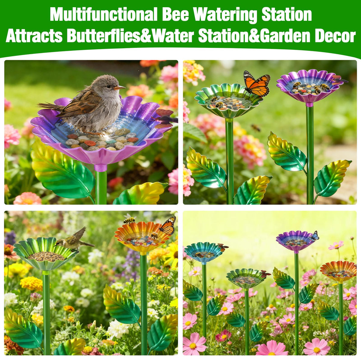 TTioDri bee watering station metal coating closeup highlights durability