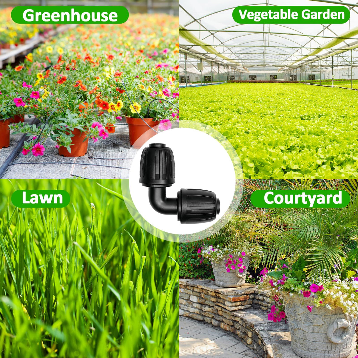 TTioDri drip system assembly showing easy compatibility with multiple components.