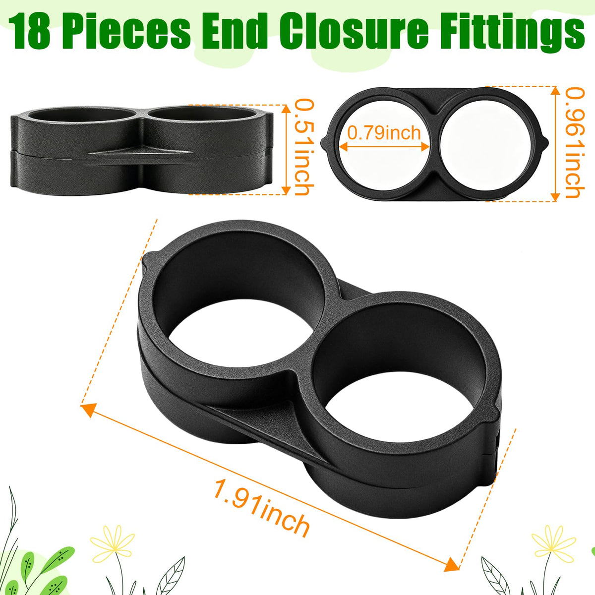 TTioDri half-inch end cap for quick, tool-free installation.