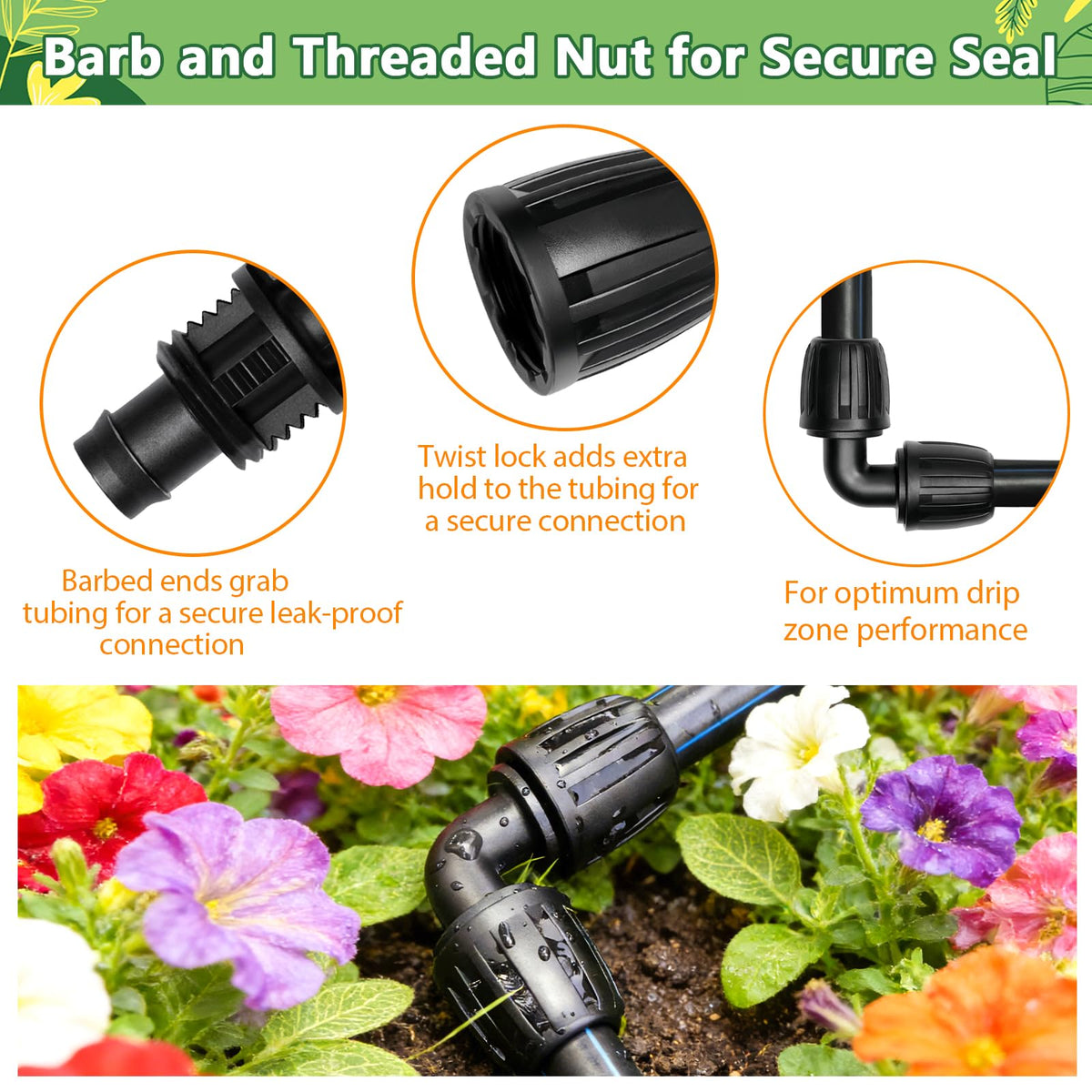 TTioDri leak-proof twist-lock system ensures secure tubing without leaks.