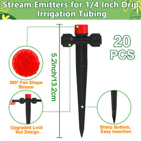 TTioDri quick-connect emitter for 1/4-inch tubing enables tool-free setup.