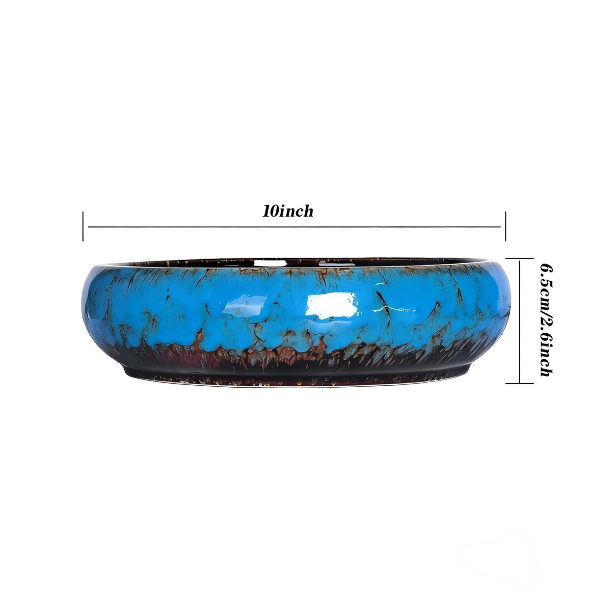 TTLOZC blue ceramic planter shows drainage holes to support healthy roots
