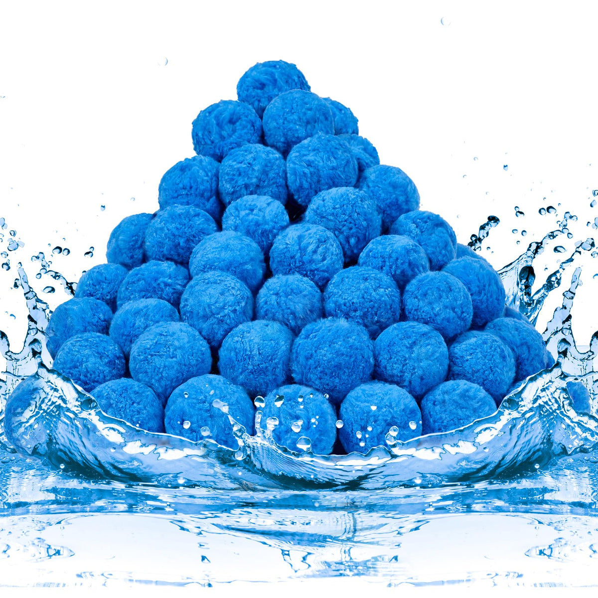 TTQ pool filter balls blue bulk pack ready for efficient filtration.