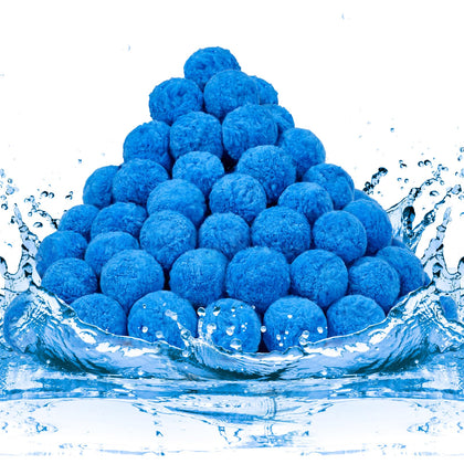 TTQ pool filter balls blue bulk pack ready for efficient filtration.