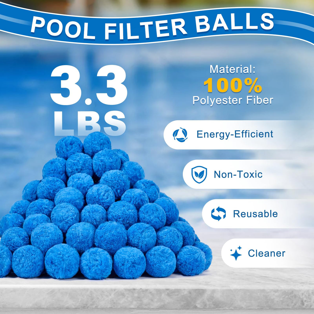 TTQ pool filter balls easy to handle during replacement and cleaning.