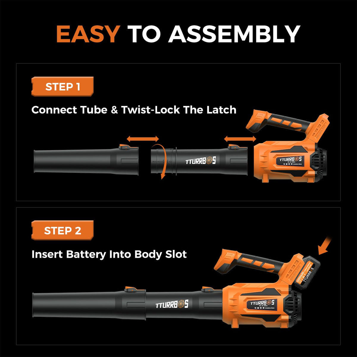 Tturrbos compact blower is portable and simple to carry between tasks.