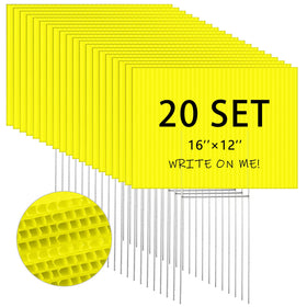 Tuanse blank yard sign 16x12 front view for outdoor messaging