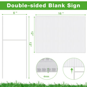 Tuanse H-shaped metal stakes secure signs in grass and soil.