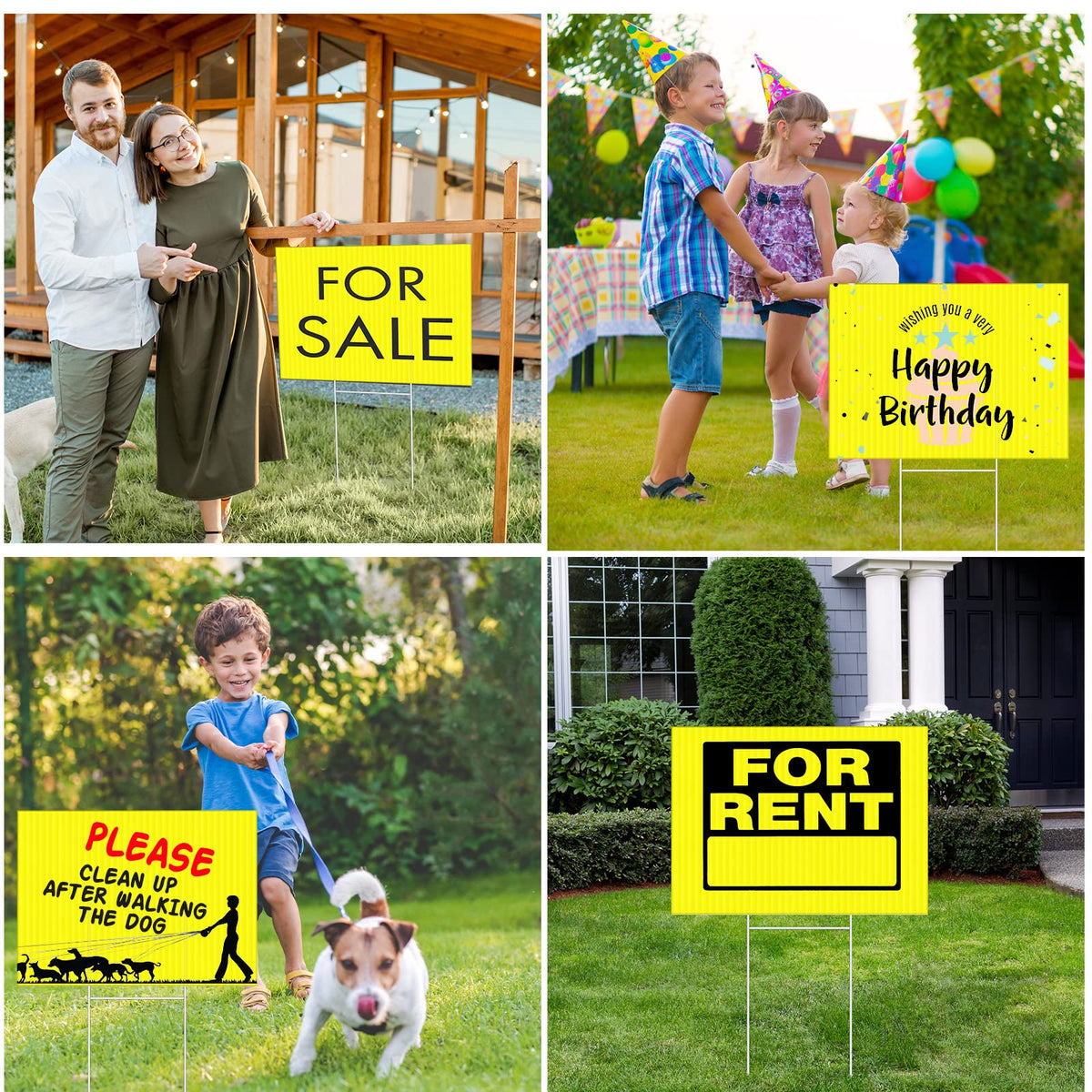 Tuanse weather-resistant yard sign in an outdoor setup