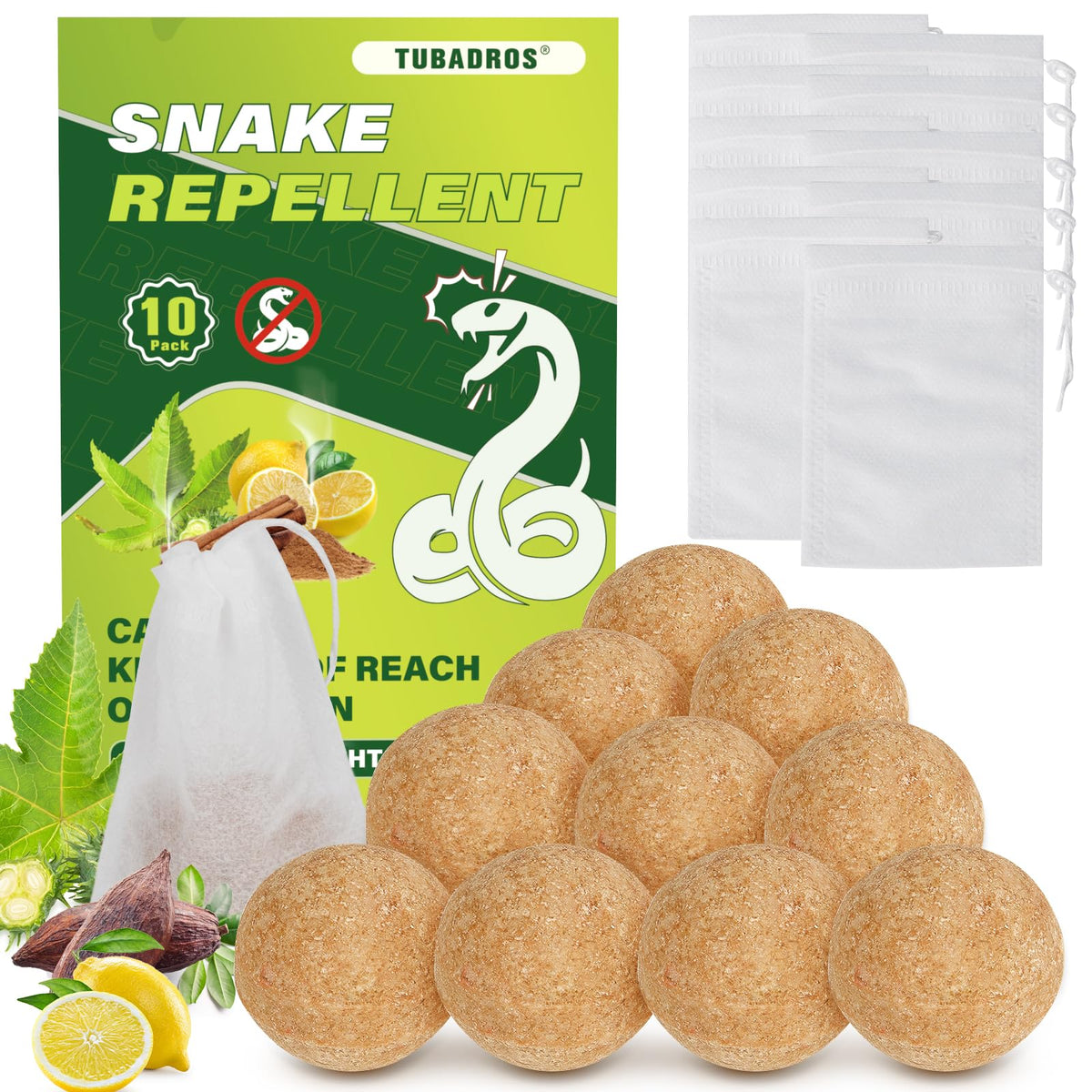 Tubadros Snake Repellent cedarwood odor bottle deters snakes outdoors