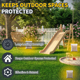 Tubadros Snake Repellent Pouches used indoors and outdoors around doors and storage areas.
