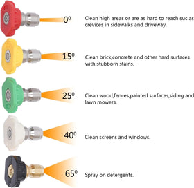 TuBaSaki 15-degree nozzle for efficient surface cleaning.