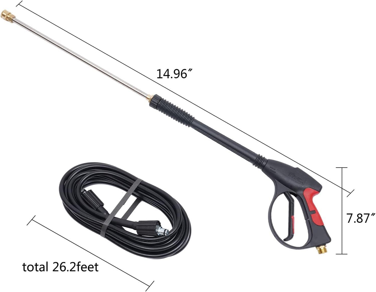 TuBaSaki universal M22 connector compatibility with most pressure washers.