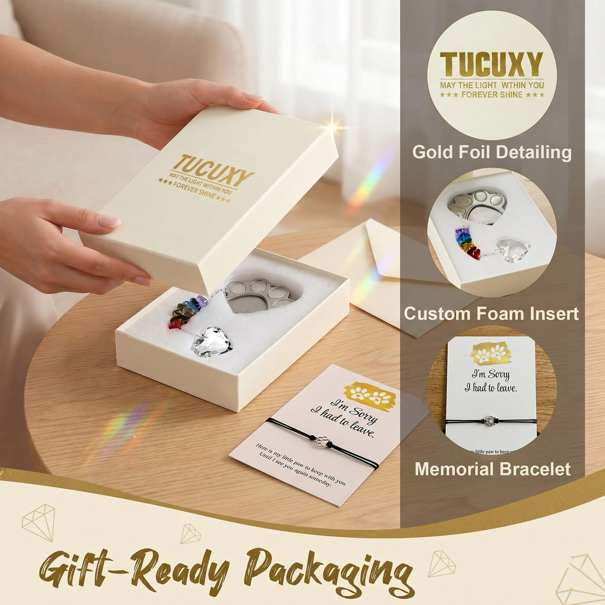 TUCUXY gift box packaging signals thoughtful sympathy and easy gifting