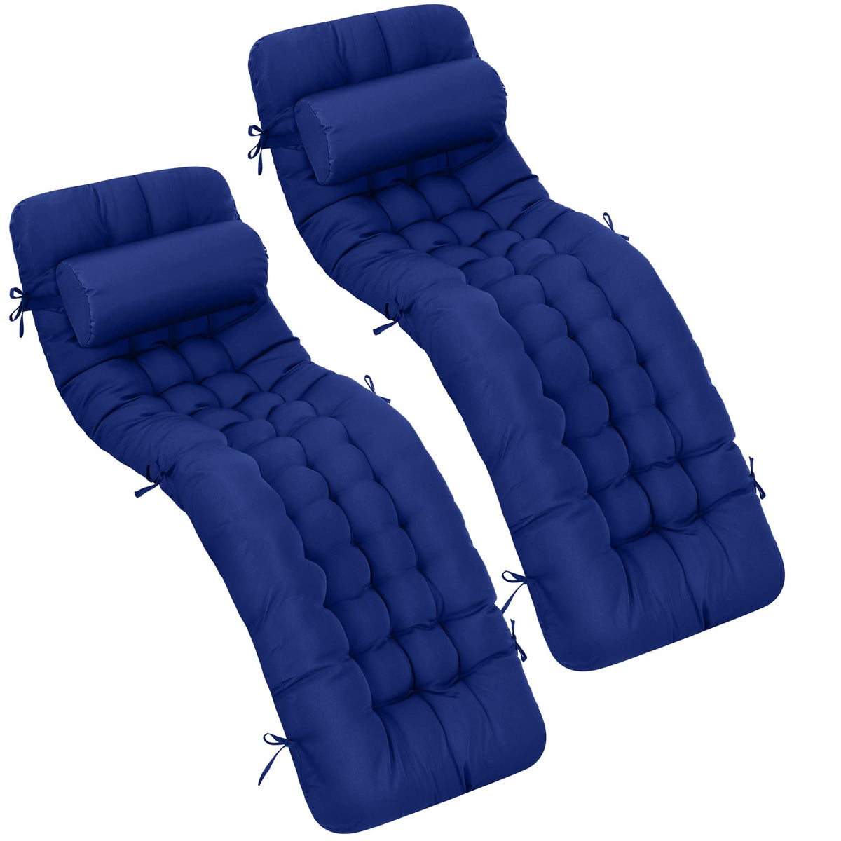 Tudomro 66-inch outdoor chaise cushions set in blue for durable lounge comfort
