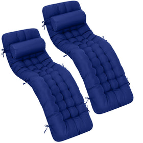 Tudomro 66-inch outdoor chaise cushions set in blue for durable lounge comfort