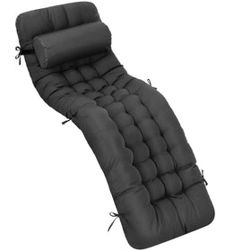 Tudomro 66inch outdoor chaise lounge cushion full-length view for poolside comfort.