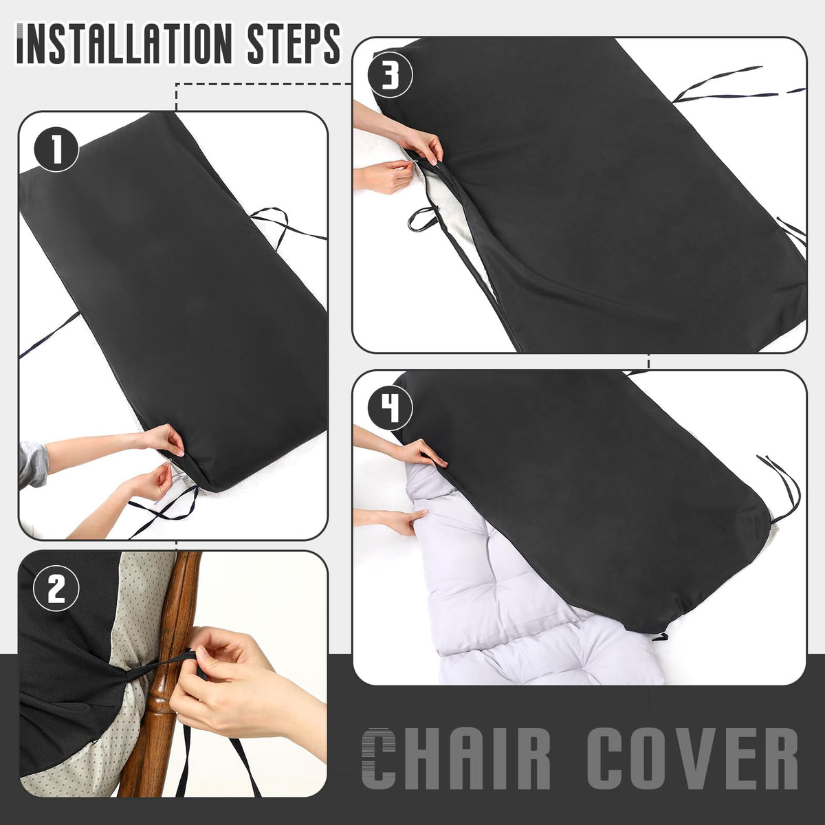 Tudomro adjustable straps ensure a secure fit on 44x21 inch cushions