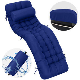 Tudomro chaise cushion with six ties keeps the seat secure.