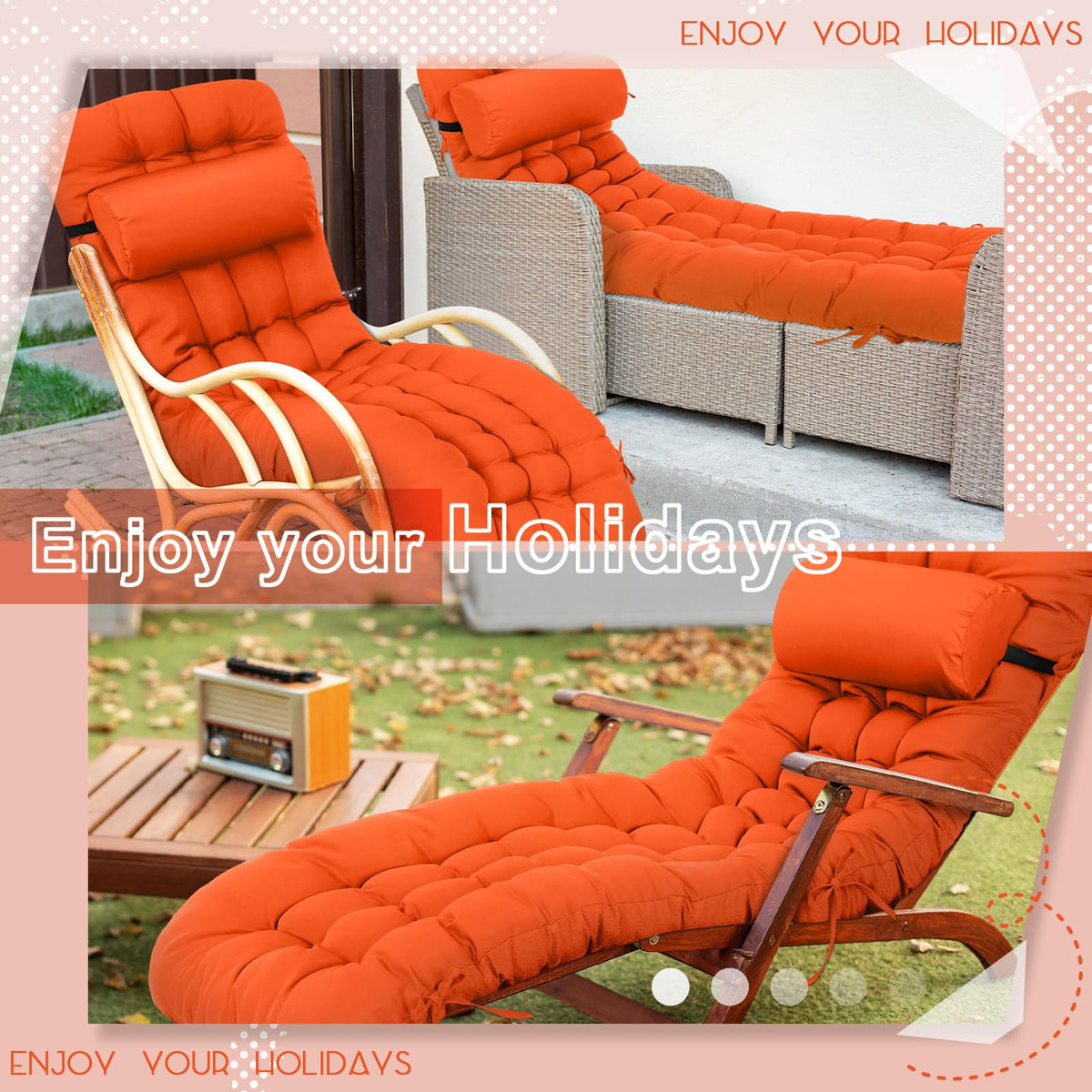 Six ties on the Tudomro cushion secure it to furniture for stability.