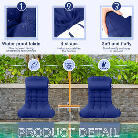 Tudomro cushion in 66x20.9x3.9 inches fits many loungers.