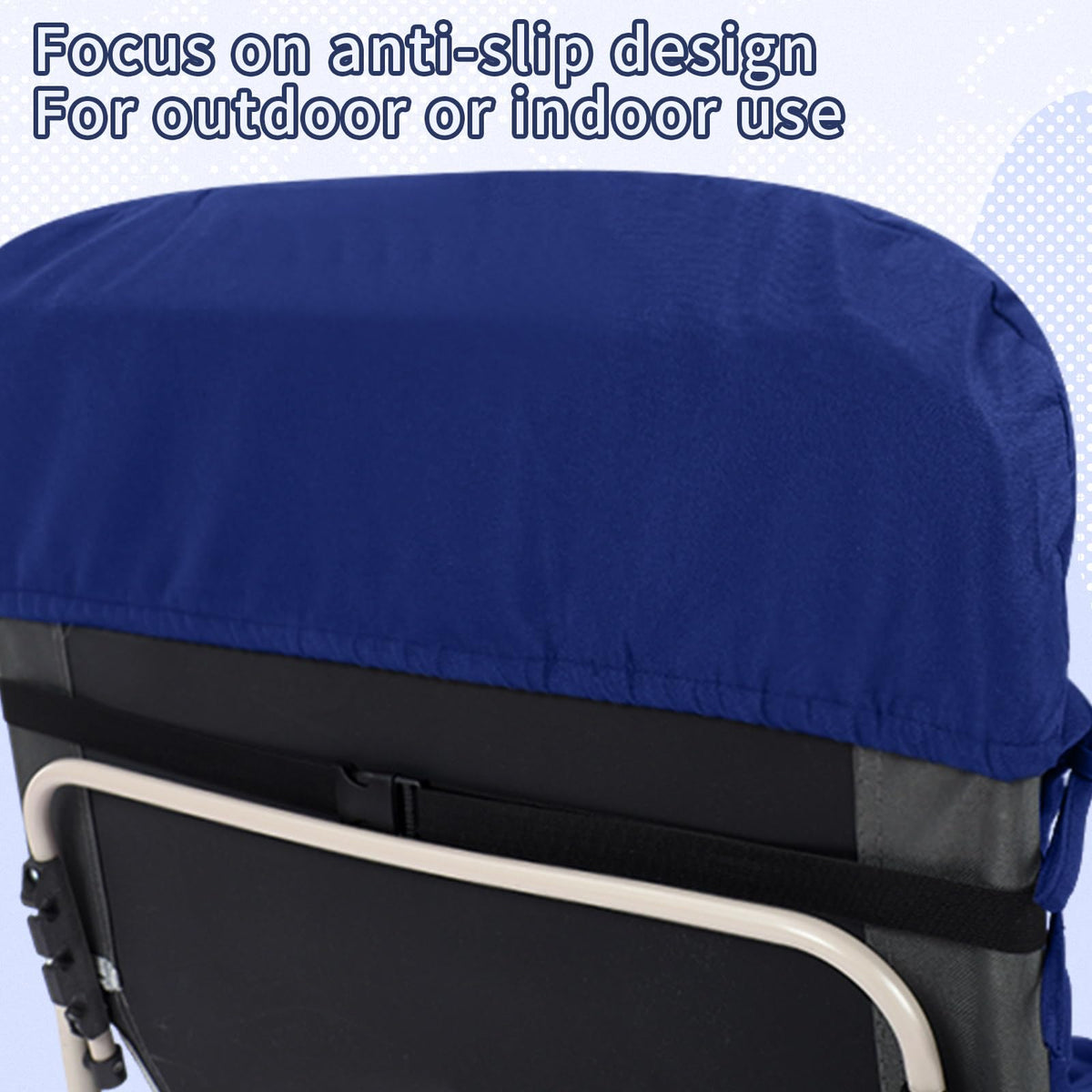 Easy-clean Tudomro blue chaise cushion ready for sun-drying