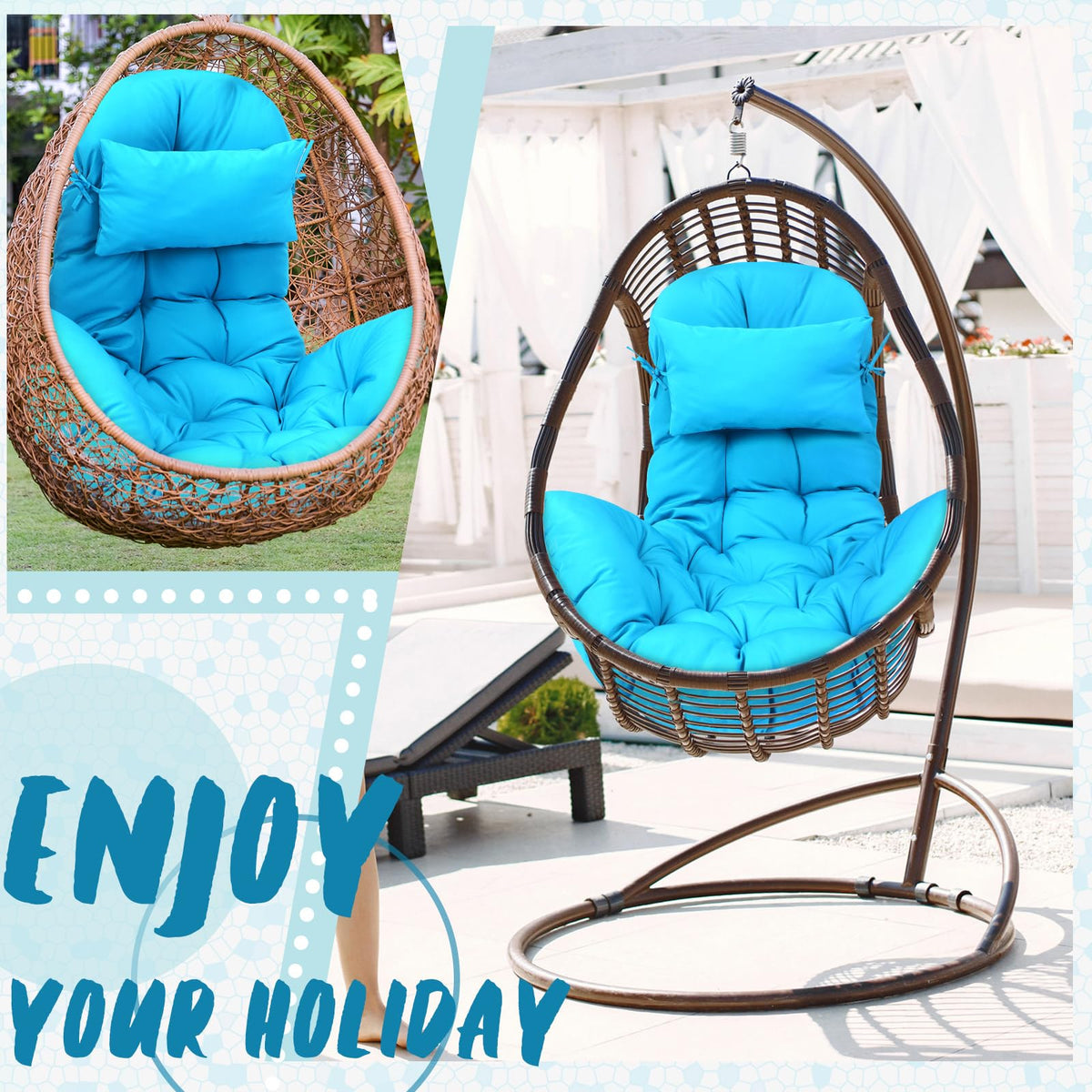 Tudomro egg chair cushion blue care instructions help longevity