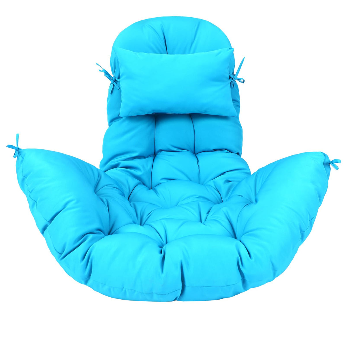 Tudomro egg chair cushion blue close-up shows soft, breathable fabric for comfort
