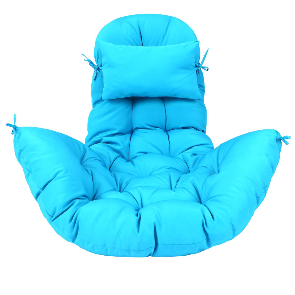 Tudomro egg chair cushion blue close-up shows soft, breathable fabric for comfort