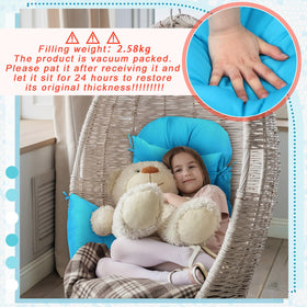 Tudomro egg chair cushion blue on hanging chair with thick padding for relaxation