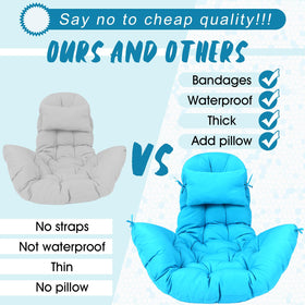 Tudomro egg chair cushion blue thick padding supports longer lounging sessions
