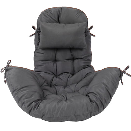 Tudomro egg chair cushion in dark gray enhances style and comfort for indoor or outdoor seating.