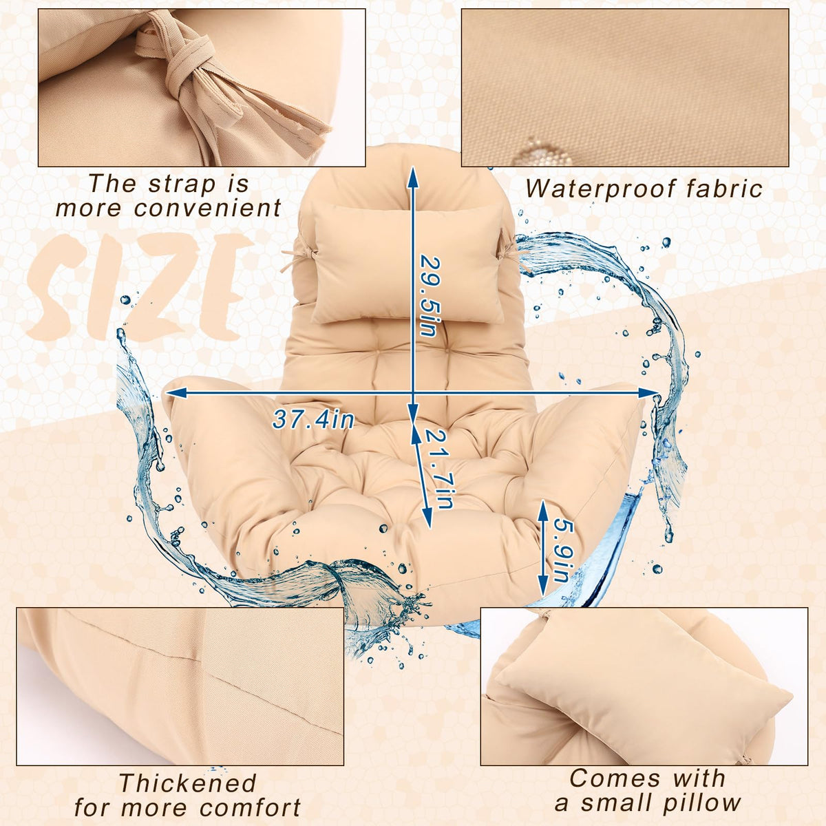 Tudomro egg chair cushion high back design for better posture