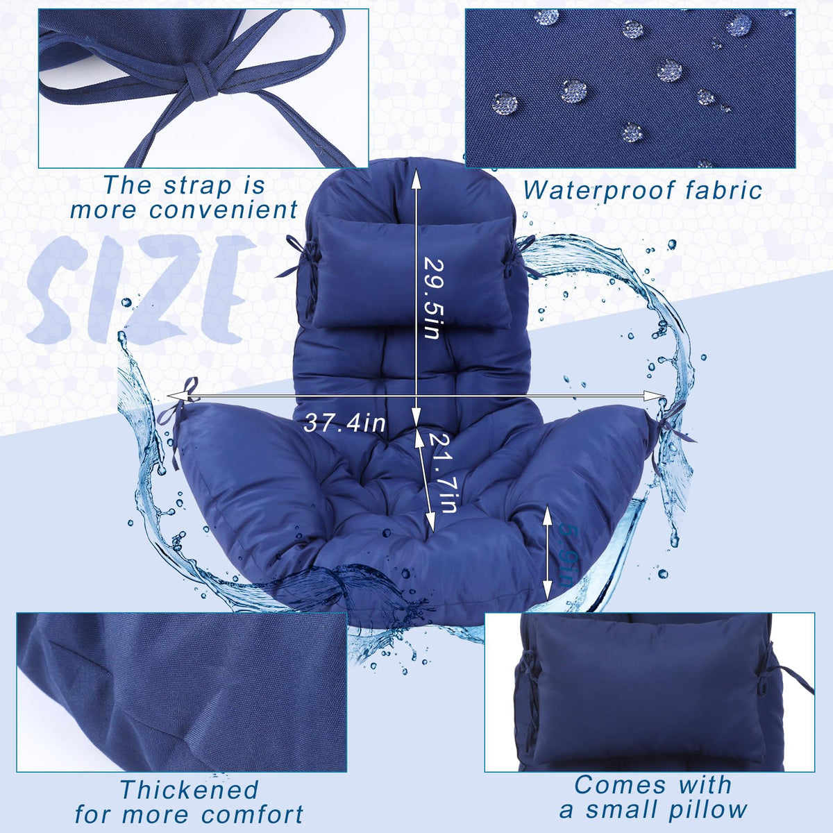 Memory foam filling provides extra comfort on high-back wicker chairs.