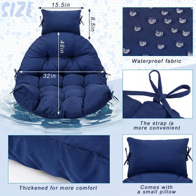 Tudomro egg chair cushion with pillow included for extra support.