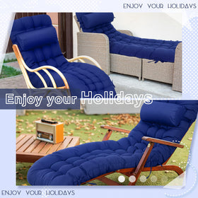 Cushion designed for high-back chairs with blue color and support