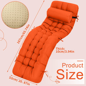 Tudomro orange cushion with headrest viewed from the front for lounging.