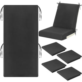 Tudomro outdoor high-back cushion cover in waterproof dark gray protecting cushions from rain