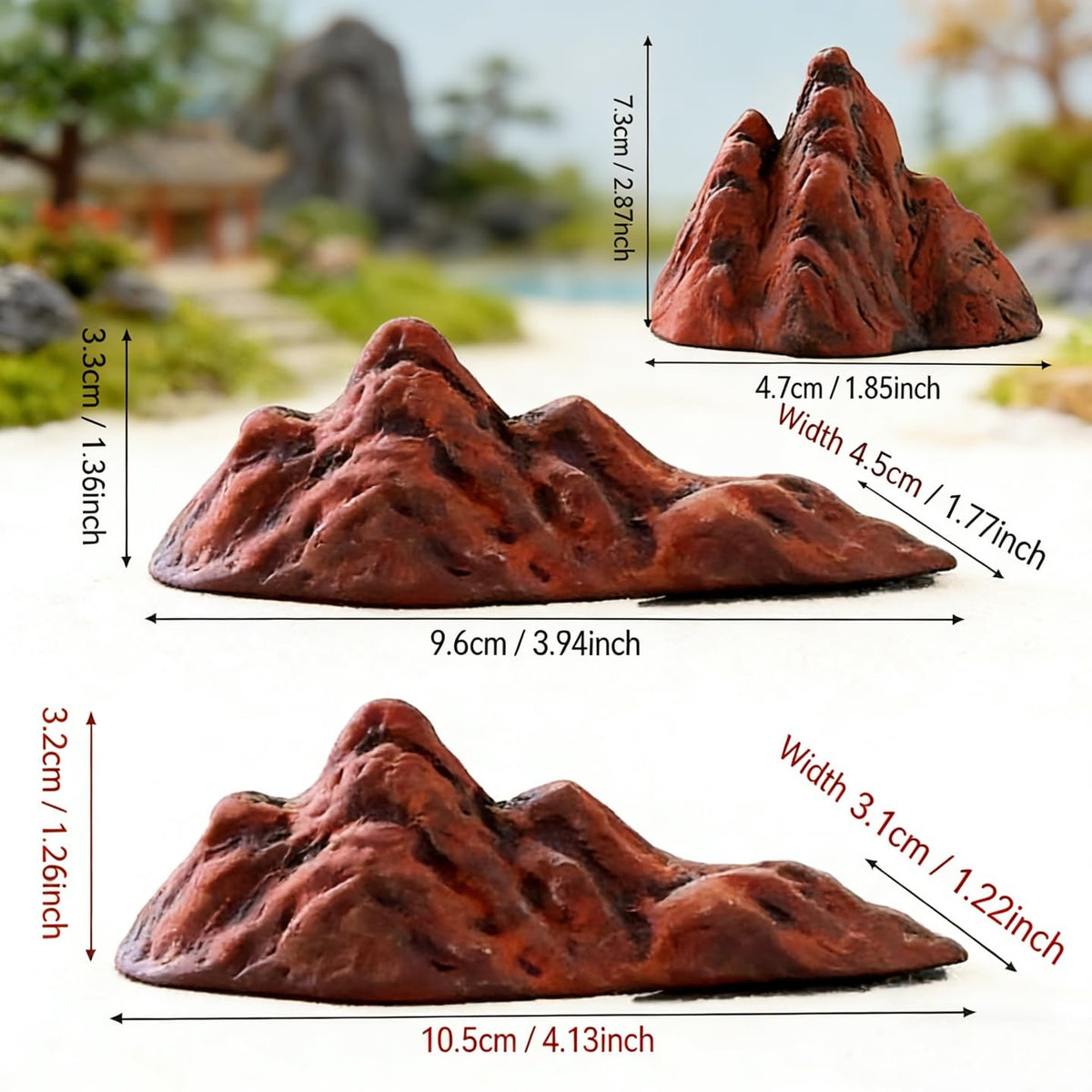 TUESMEILL miniature mountain office decor brings calm, nature-inspired style to work.