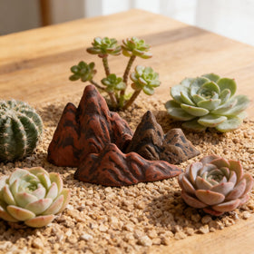 TUESMEILL miniature mountain zen room creates a tranquil, tactile focal point.