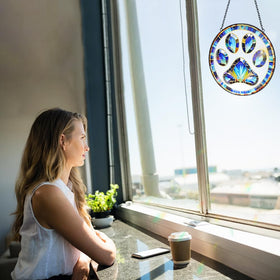 Tufeu paw print 8-inch suncatcher ideal for grandma gift