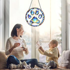 Tufeu paw print artful window decor enhances any room