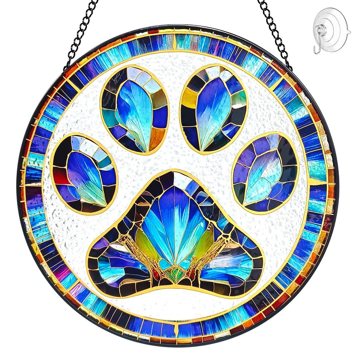 Tufeu paw print suncatcher 8-inch window brightens the view