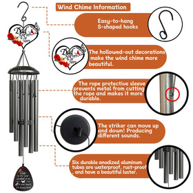 TUHYOCG wind chime tubes close-up reveals tuned lengths