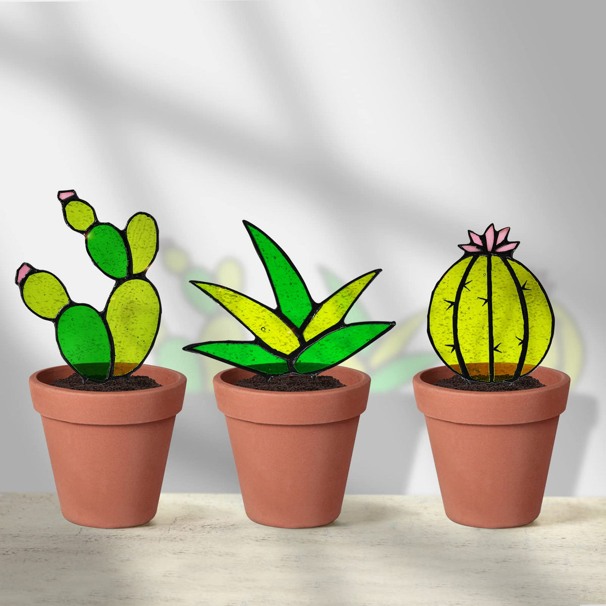 Tuitessine decorative cactus adds life to desks and shelves.