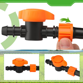 Tujoe barbed drip tape tubing end connection for quick, reliable assembly
