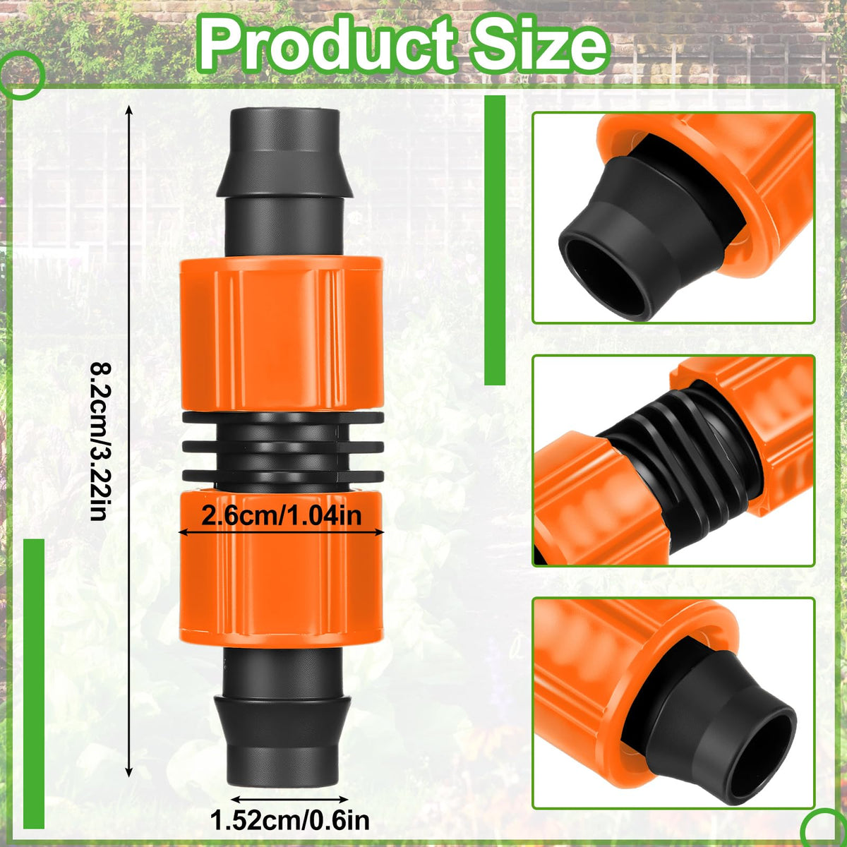 Tujoe barbed locking connectors 5-8 inch ensure leak-free, quick-secure fittings