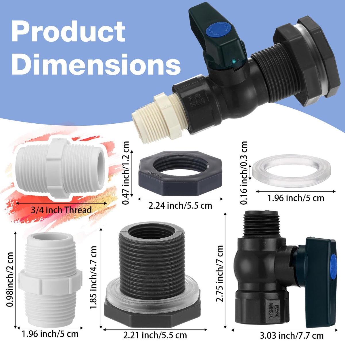 Tujoe brass faucet kit bulkhead fitting for durable outdoor connections.