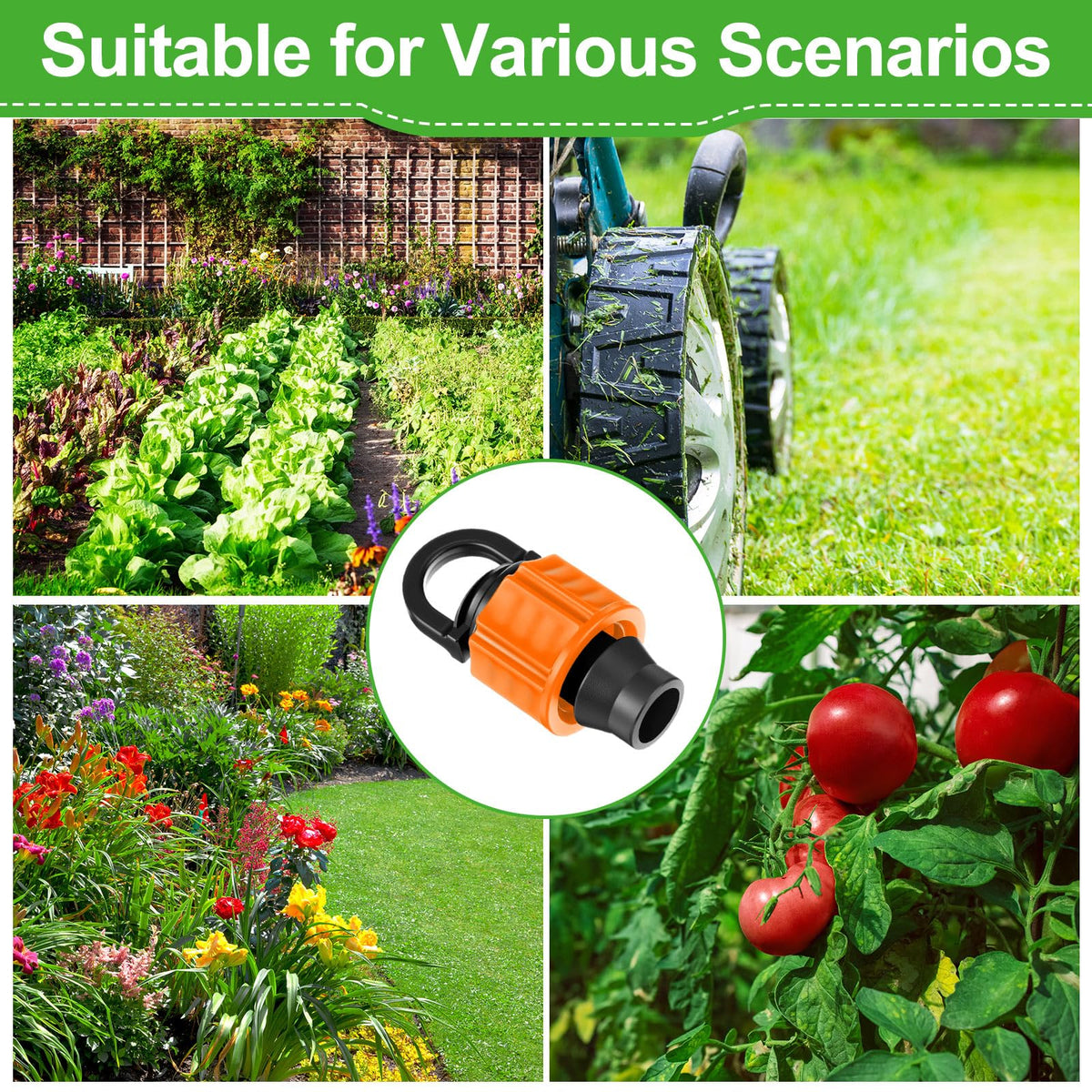 Tujoe UV-resistant plastic end caps built for outdoor irrigation environments